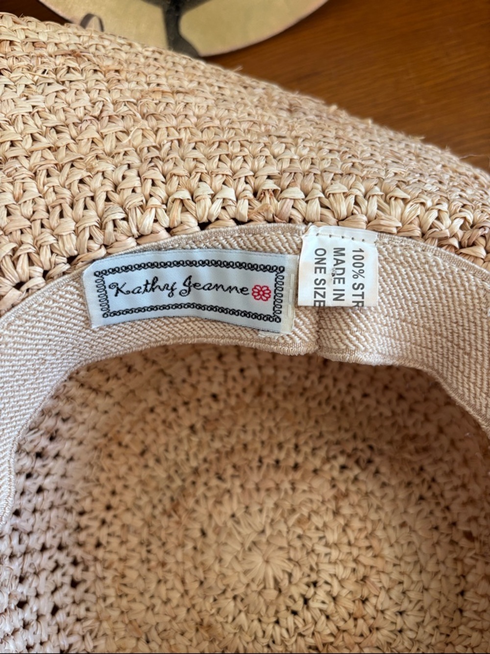 Kathy Jeanne Straw Wide-Brim Sun Hat - Natural - Picture 4 of 5